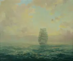 Clipper at Dawn by John Charles Allcot, Oil on Board, offered Nov 2019