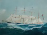 Oliver Godfrey, Earl of Dalhousie Passing Nobby's, Gouache