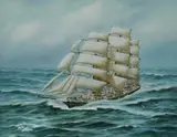 William Barratt, Cutty Sark Under Full Sail, 1927, Gouache