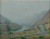 Charles Wheeler, Landscape with Road by a River, Oil on Canvas Board