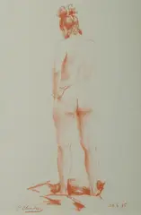 Peter Churcher, Standing Nude, 1995, Conte
