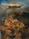 Chen Ping, Red Mountain, Mount Wellington, Oil on Canvas