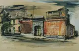 Kenneth Jack, Ballarat Gaol, Vic, 1960, Mixed Media on Paper