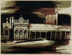 Kenneth Jack, Creswick - General Store, Linocut 15/40