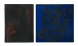 Margaret Morgan, Your Gaze Bites the Side of My Face, 1987, Oil on Cotton, Oil on Linen (diptych)