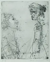 Two Heads by Fred Williams, 1956, Etching 8/16, offered Nov 2019