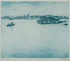 Lloyd Rees, Iron Cove, Sydney Harbour, 1978, Aquatint A/P