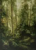 Norman Robins, Forest Scene, Oil on Board