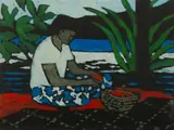 Ray Crooke, Island Woman, Oil & Mixed Media on Paper