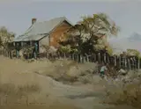 Anita Newman, The Gardeners, Oil on Canvas Board