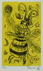 John Perceval, Bumble Bee, 1989, Coloured Etching 75/100