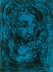 David Boyd, Angel with Flower. Unsigned, Aquatint