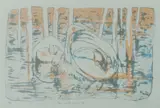 Clifton Pugh, Leda and the Swan I, 1988, Lithograph 21/27