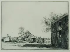 Sydney Ure Smith, At Lum's Farm, Windsor, Etching Trial Proof
