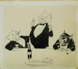 Cats - After-dinner Speech by Norman Lindsay, Pen & Ink, sold Nov 2019