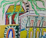 Malcolm de Chazal, Untitled) Double-sided - Buildings & Palm Tree, Flowers)