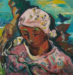 Audrey Fourie, Kelp Collector, Oil on Canvas