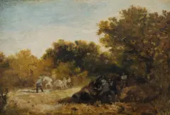 A Woodland Ambush. No signature apparent by David Cox, Oil on Canvas on Board, offered Nov 2019