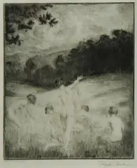 István Réti, After the Bath, c, 1900, Etching