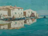 Coastal Village by Arturo Tosi, Oil on Panel, offered Nov 2019