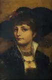 Wilhelm Menzler, Fashionable Young Woman, 1878, Oil on Panel