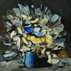 Palla Jeroff, Flower Bouquet, Oil on Canvas