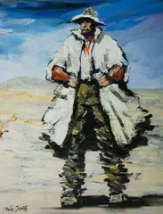 Palla Jeroff, Bushman, Oil on Canvas