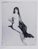 Nude with Mantilla by Norman Lindsay, Facsimile Etching 194/550, offered Nov 2019