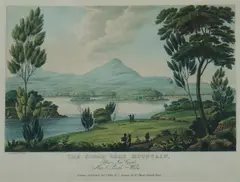 Joseph Lycett, The Sugarloaf Mountain, near Newcastle, New South Wales, Aquatint