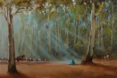 Kevin Best, Boiling the Billy, Oil on Canvas