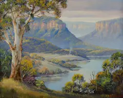 Bluffs of the Great Divide by John Bradley, Oil on Canvas Board, sold Sep 2019