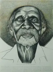 Bob Marchant, Old Ned, Charcoal & Pastel
