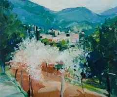 Joy Beardmore, Township in a Valley, 1992, Acrylic on Canvas