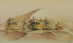 Robert Emerson Curtis, End of the Trams, 1933, Pencil & W/Clr