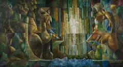 Peter Bowers Elliot, Second Visit, 1974, Oil on Board