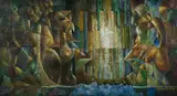 Peter Bowers Elliot, Second Visit, 1974, Oil on Board