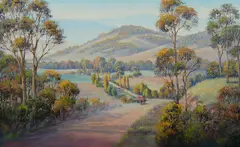 Off to Work by John Bradley, Oil on Canvas Board, sold Sep 2019