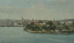 Theo Grimanes, Harbour Scene, likely Sydney, Oil on Canvas on Board