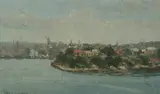 Theo Grimanes, Harbour Scene, likely Sydney, Oil on Canvas on Board