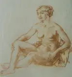 Arthur Murch, Nude, c, 1960, Conte