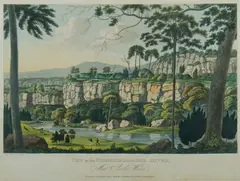 Joseph Lycett, View on the Wingeecarrabee River, New South Wales, Colour Aquatint