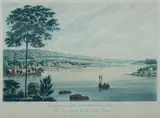 Joseph Lycett, Kissing Point, New South Wales, Coloured Engraving