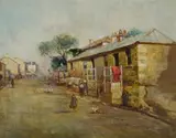 Old Cottaged, Cumberland S, [now] pulled down by Gother Victor Fyers Mann, 1901, Oil on Canvas, sold Sep 2019