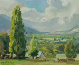 Marjery Withers, Australian Pastoral View, Oil on Canvas on Board