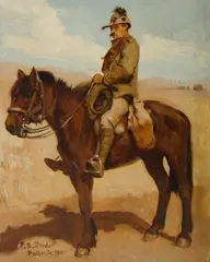 Frans Oerder, Mounted Trooper, Pretoria, South Africa, 1901, Oil on Board
