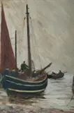 James William Booth, No 6 Fishing Boats, 1935, Oil on Panel