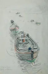 Loading with Sugar, Salaverry [Peru] by Bryan de Grineau, Pencil, offered Sep 2019