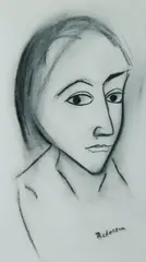 Study of a Boy by Robert Dickerson, Charcoal, sold Jul 2019
