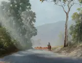 Dusty Droving, near St Albans by Kevin Best, Oil on Canvas on Board, offered Jul 2019