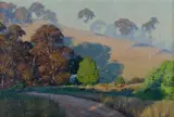 Warwick Fuller, Winter Light, Rockley'. Label verso for Boyd Fine Art Gallery, Oil on Board